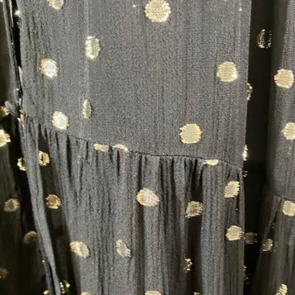 Zara Front-Button Gauze-y Shirtdress with Metallic Accents Size Medium  EUC - Picture 9 of 13